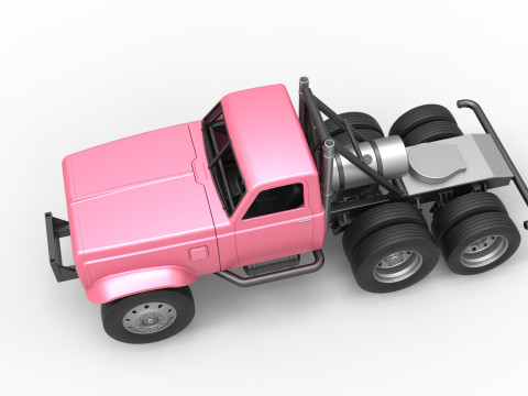 Vintage GATR Racing Semi truck Version 3 Scale 1 to 25 Modelo de Impressão 3D
