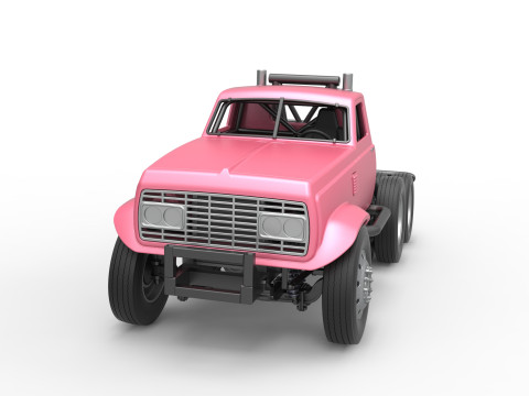 Vintage GATR Racing Semi truck Version 3 Scale 1 to 25 Modelo de Impressão 3D