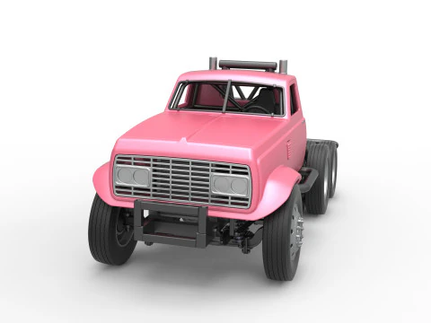 Vintage GATR Racing Semi truck Version 3 Scale 1 to 25 3D Print Model