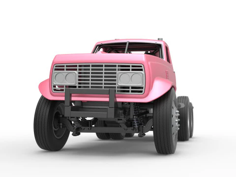 Vintage GATR Racing Semi truck Version 3 Scale 1 to 25 3D Print Model