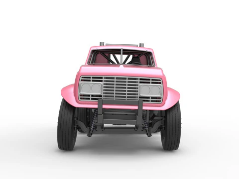 Vintage GATR Racing Semi truck Version 3 Scale 1 to 25 3D Print Model