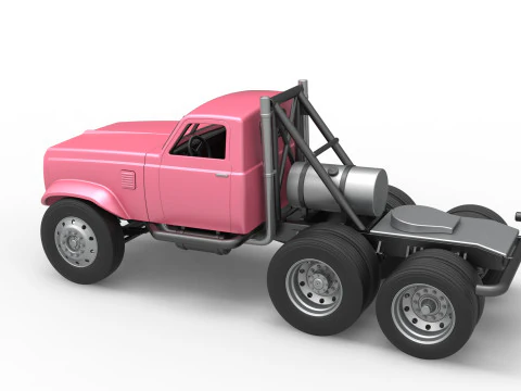Vintage GATR Racing Semi truck Version 3 Scale 1 to 25 3D Print Model