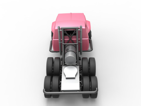 Vintage GATR Racing Semi truck Version 3 Scale 1 to 25 Modelo de Impressão 3D