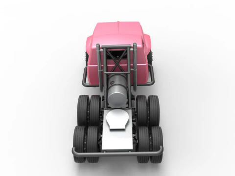 Vintage GATR Racing Semi truck Version 3 Scale 1 to 25 3D Print Model