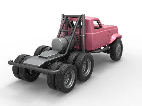 Vintage GATR Racing Semi truck Version 3 Scale 1 to 25 3D Print Model