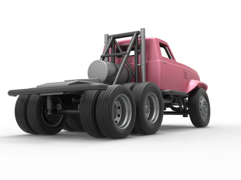Vintage GATR Racing Semi truck Version 3 Scale 1 to 25 3D Print Model