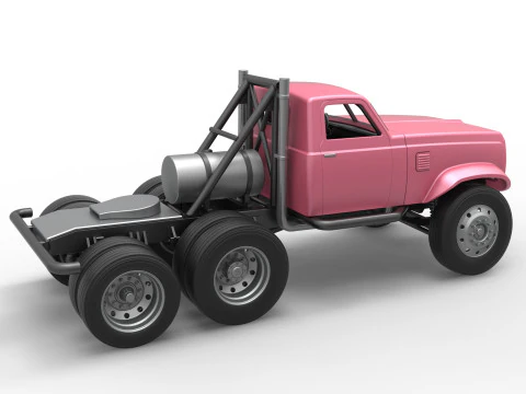 Vintage GATR Racing Semi truck Version 3 Scale 1 to 25 3D Print Model