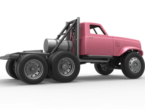 Vintage GATR Racing Semi truck Version 3 Scale 1 to 25 3D Print Model