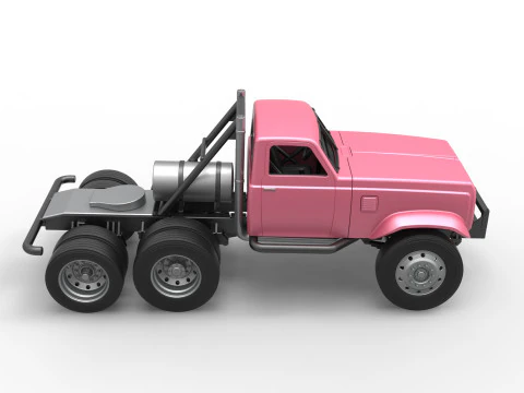 Vintage GATR Racing Semi truck Version 3 Scale 1 to 25 3D Print Model