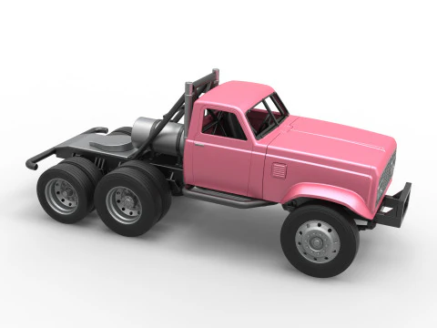 Vintage GATR Racing Semi truck Version 3 Scale 1 to 25 3D Print Model