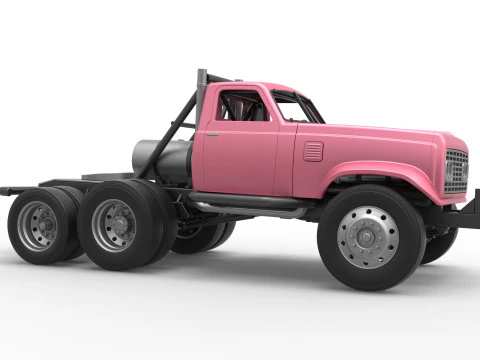 Vintage GATR Racing Semi truck Version 3 Scale 1 to 25 3D Print Model