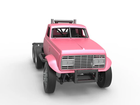 Vintage GATR Racing Semi truck Version 3 Scale 1 to 25 3D Print Model