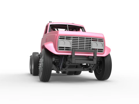 Vintage GATR Racing Semi truck Version 3 Scale 1 to 25 3D Print Model