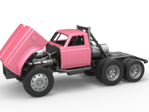 Vintage GATR Racing Semi truck Version 3 Scale 1 to 25 Modelo de Impressão 3D
