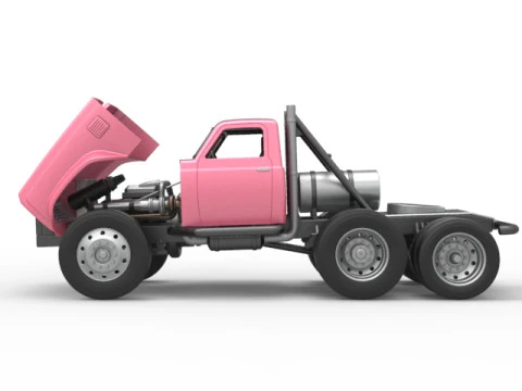 Vintage GATR Racing Semi truck Version 3 Scale 1 to 25 3D Print Model