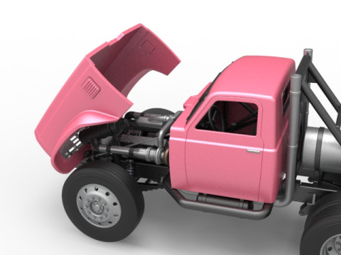 Vintage GATR Racing Semi truck Version 3 Scale 1 to 25 Modelo de Impressão 3D