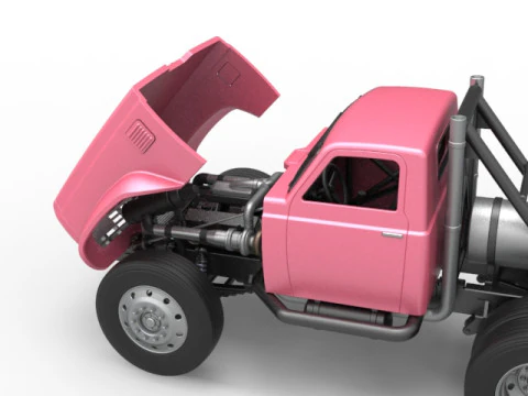 Vintage GATR Racing Semi truck Version 3 Scale 1 to 25 3D Print Model
