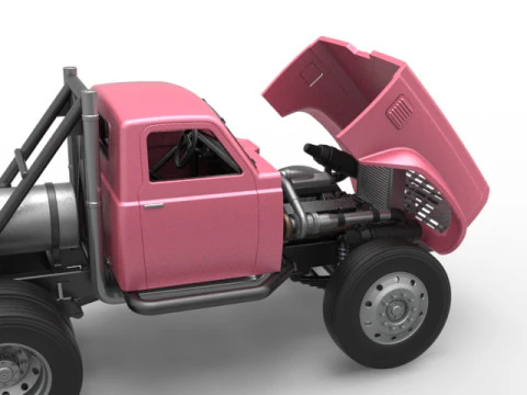 Vintage GATR Racing Semi truck Version 3 Scale 1 to 25 3D Print Model