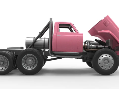 Vintage GATR Racing Semi truck Version 3 Scale 1 to 25 3D Print Model