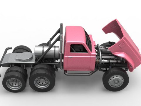 Vintage GATR Racing Semi truck Version 3 Scale 1 to 25 Modelo de Impressão 3D