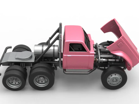 Vintage GATR Racing Semi truck Version 3 Scale 1 to 25 3D Print Model