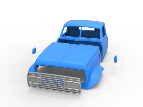Cab of Vintage GATR Racing Semi truck Version 3 Scale 1 to 25 3D Print Model