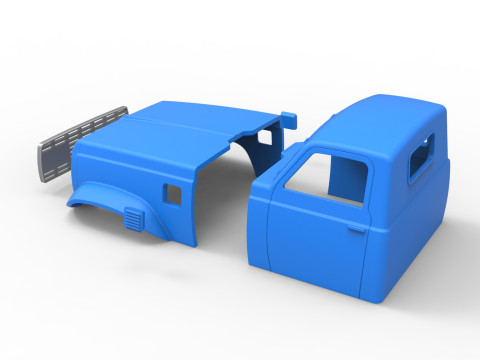 Cab of Vintage GATR Racing Semi truck Version 3 Scale 1 to 25 Modelo de Impressão 3D