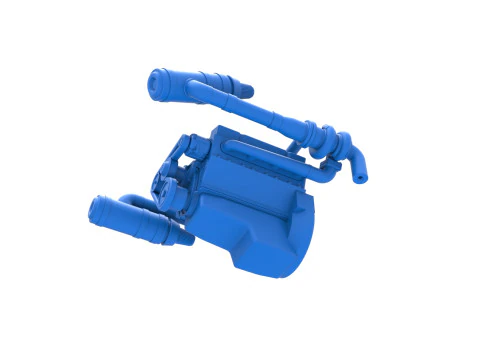 Twin Turbo engine V8 for semi truck Scale 1 to 25 3D Print Model