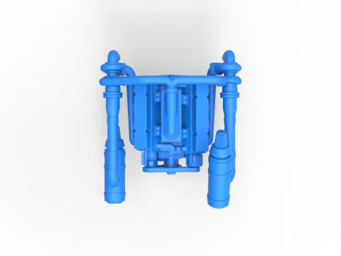 Twin Turbo engine V8 for semi truck Scale 1 to 25 3D Print Model