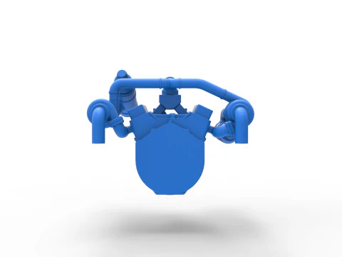 Twin Turbo engine V8 for semi truck Scale 1 to 25 3D Print Model