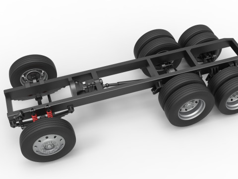 Chassis of Vintage GATR Racing Semi truck Version 3 Scale 1 to 25 3D Принт Модель