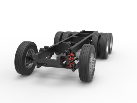 Chassis of Vintage GATR Racing Semi truck Version 3 Scale 1 to 25 3D Принт Модель