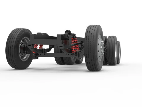 Chassis of Vintage GATR Racing Semi truck Version 3 Scale 1 to 25 3D Print Model