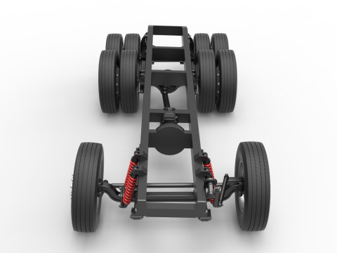 Chassis of Vintage GATR Racing Semi truck Version 3 Scale 1 to 25 3D Принт Модель