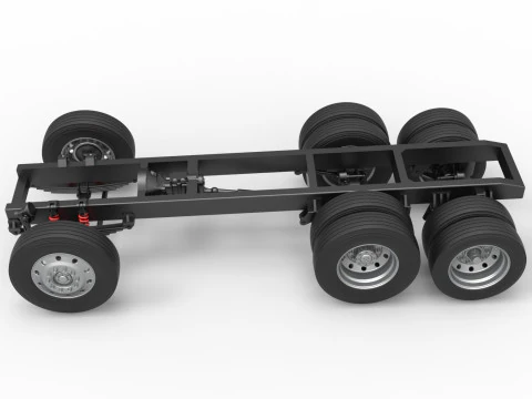 Chassis of Vintage GATR Racing Semi truck Version 3 Scale 1 to 25 3D Print Model