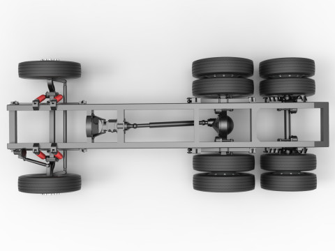 Chassis of Vintage GATR Racing Semi truck Version 3 Scale 1 to 25 3D Принт Модель