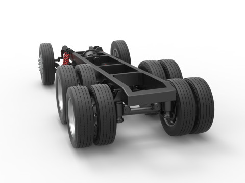 Chassis of Vintage GATR Racing Semi truck Version 3 Scale 1 to 25 3D Принт Модель