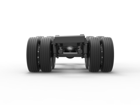 Chassis of Vintage GATR Racing Semi truck Version 3 Scale 1 to 25 3D Принт Модель