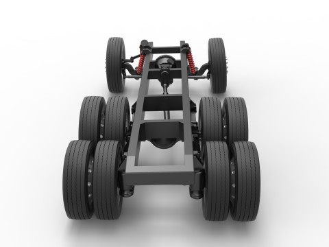 Chassis of Vintage GATR Racing Semi truck Version 3 Scale 1 to 25 3D Принт Модель