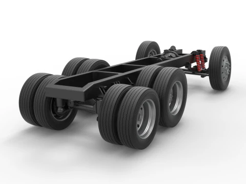 Chassis of Vintage GATR Racing Semi truck Version 3 Scale 1 to 25 3D Print Model