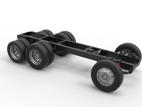 Chassis of Vintage GATR Racing Semi truck Version 3 Scale 1 to 25 3D Принт Модель