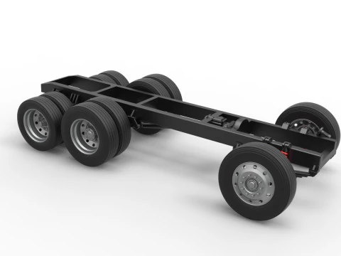 Chassis of Vintage GATR Racing Semi truck Version 3 Scale 1 to 25 3D Print Model
