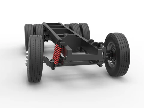 Chassis of Vintage GATR Racing Semi truck Version 3 Scale 1 to 25 3D Print Model