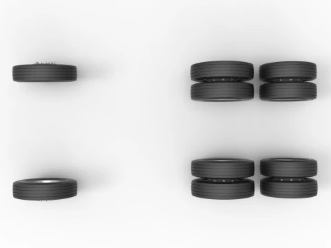 Wheel Set of Vintage GATR Racing Semi truck Version 3 Scale 1 to 25 3D Print Model