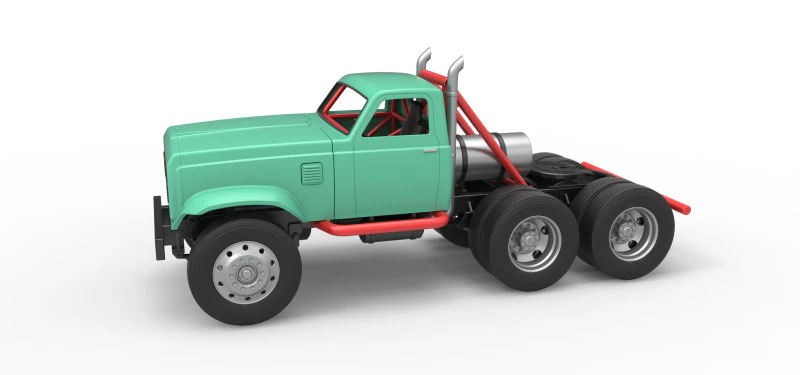 Vintage GATR Racing Semi truck Version 4 Scale 1 to 25 3D Print Model .c4d .max .obj .3ds .fbx .stl .blend 