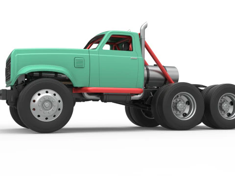 Vintage GATR Racing Semi truck Version 4 Scale 1 to 25 3D Print Model