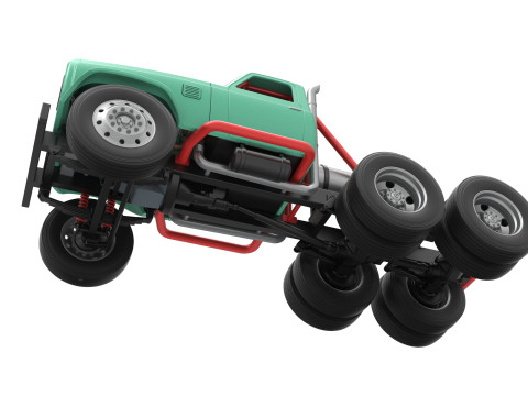 Vintage GATR Racing Semi truck Version 4 Scale 1 to 25 3Dプリントモデル