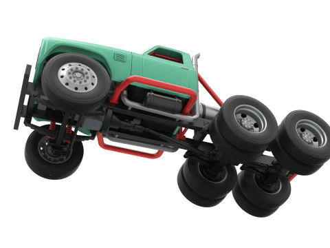 Vintage GATR Racing Semi truck Version 4 Scale 1 to 25 3D Print Model