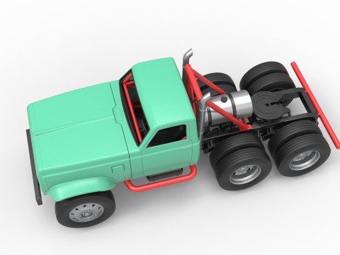 Vintage GATR Racing Semi truck Version 4 Scale 1 to 25 3Dプリントモデル