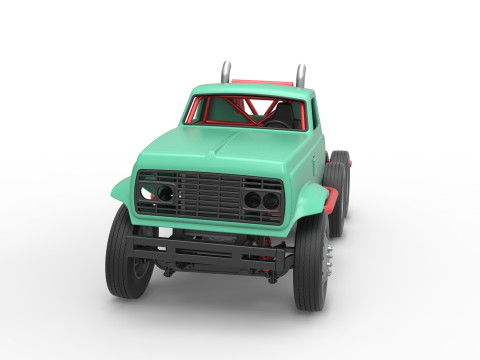 Vintage GATR Racing Semi truck Version 4 Scale 1 to 25 3Dプリントモデル